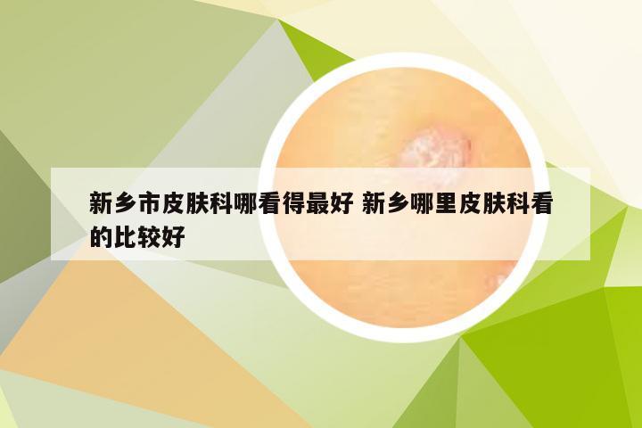 新乡市皮肤科哪看得最好 新乡哪里皮肤科看的比较好